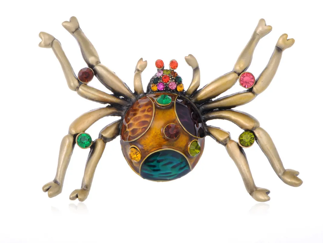 Super Enamel Paint Spider Insect Pin Brooch sold by Anna-Kaci