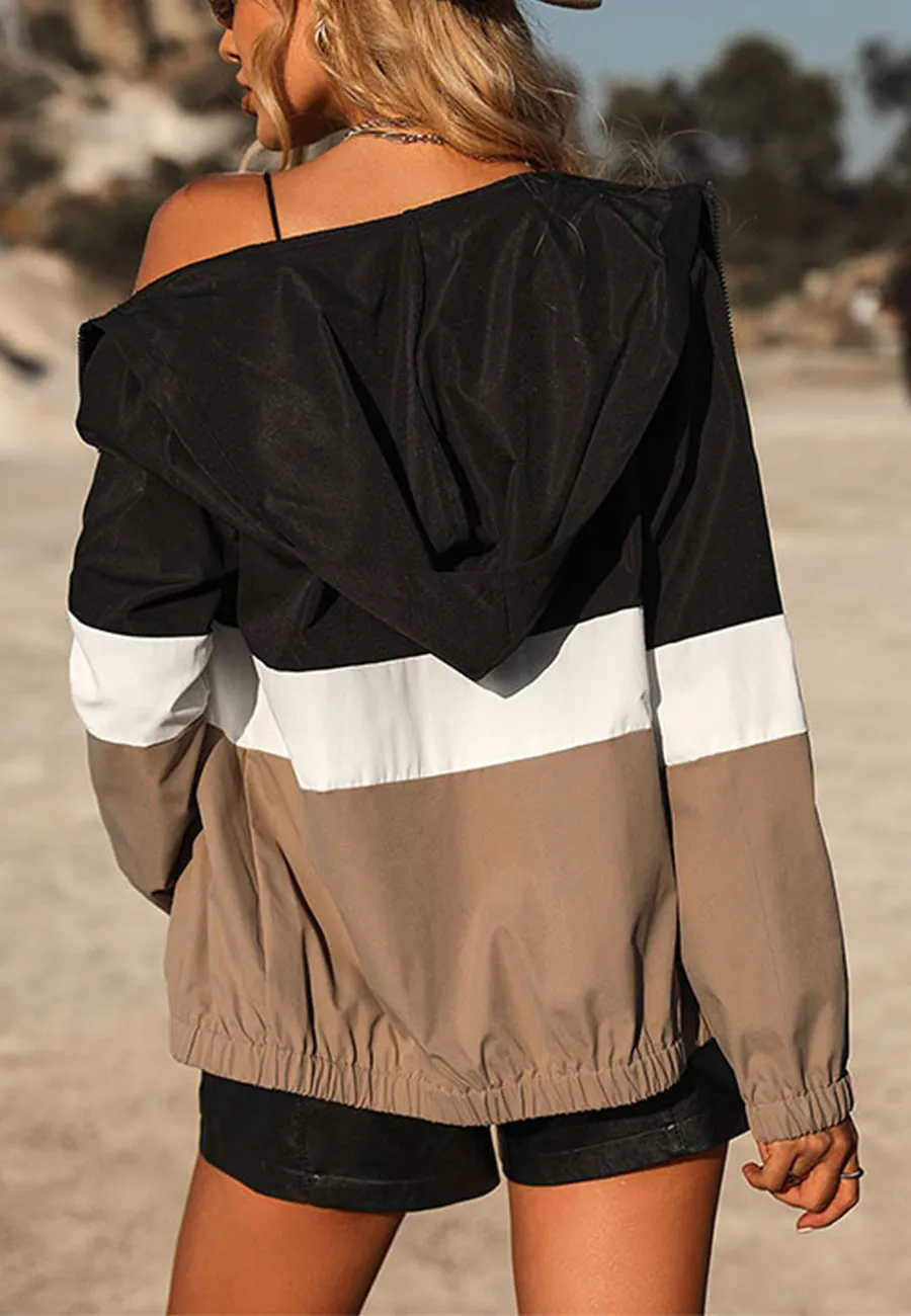 Color Block Hooded Jacket sold by Anna-Kaci product image thumbnail 4