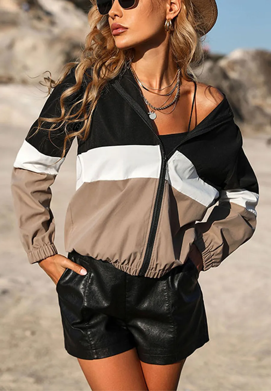 Color Block Hooded Jacket sold by Anna-Kaci product image thumbnail 2