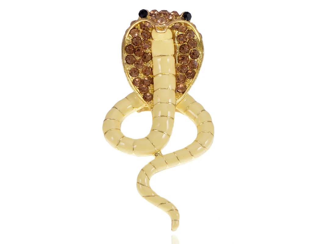 Egyptian Painted Enamel Striking Cobra Snake Ring sold by Anna-Kaci