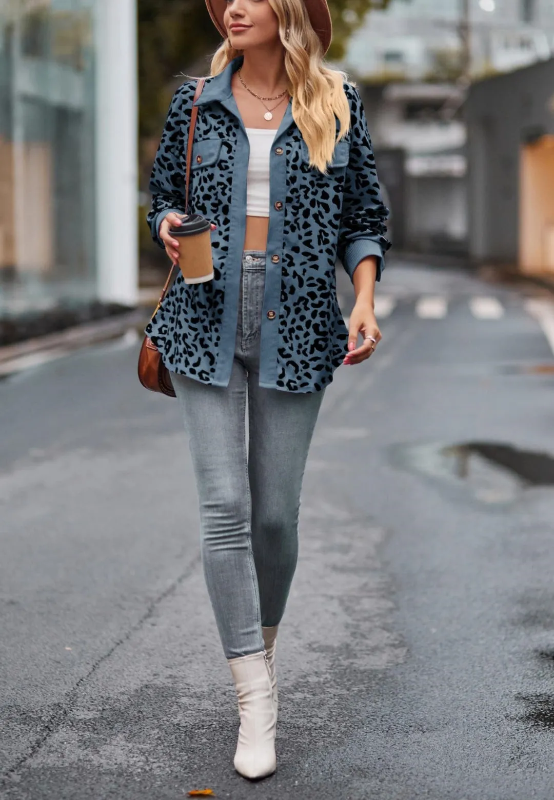 Leopard Print Collared Jacket sold by Anna-Kaci product image thumbnail 3