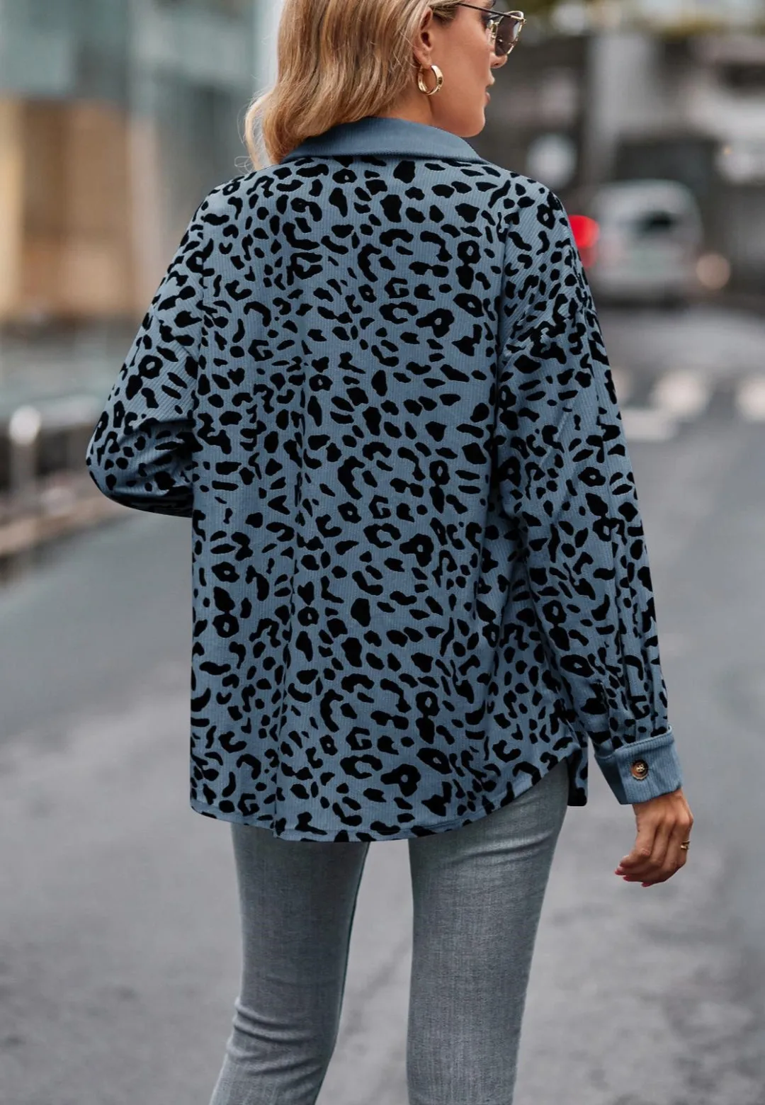Leopard Print Collared Jacket sold by Anna-Kaci product image thumbnail 4