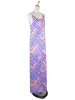 Lush Bright Colorful Whimsical Crochet U-Back Abstract Print Chiffon Maxi Dress sold by Anna-Kaci