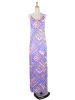 Lush Bright Colorful Whimsical Crochet U-Back Abstract Print Chiffon Maxi Dress sold by Anna-Kaci