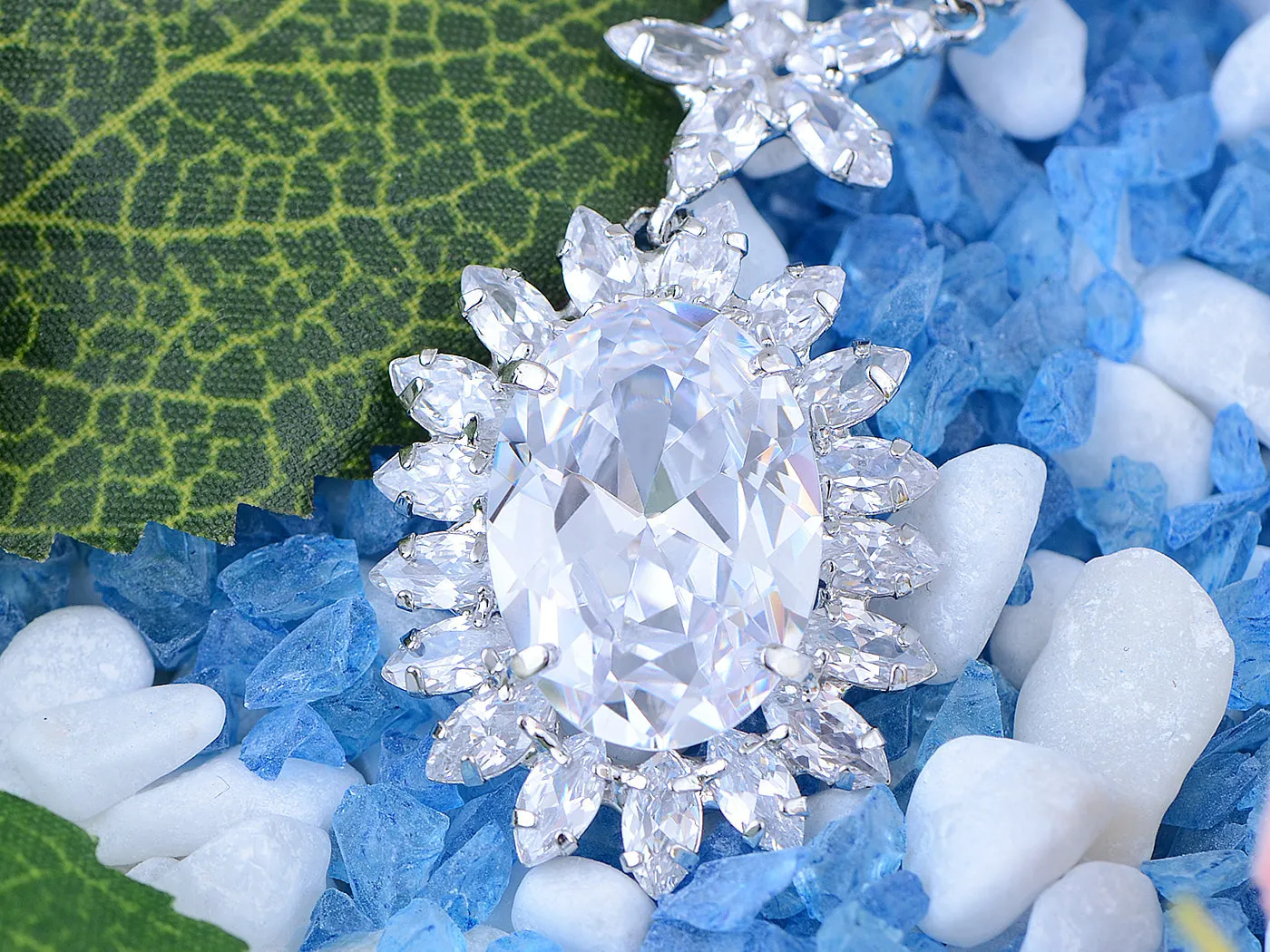 Swarovski Crystal Element Sunbursting Flower Earring Necklace Set sold by Anna-Kaci product image thumbnail 3