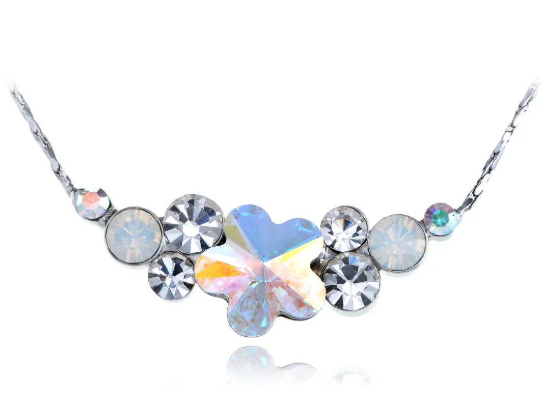 Swarovski Crystal Perfect Circle Quaint Daisy Element Necklace sold by Anna-Kaci