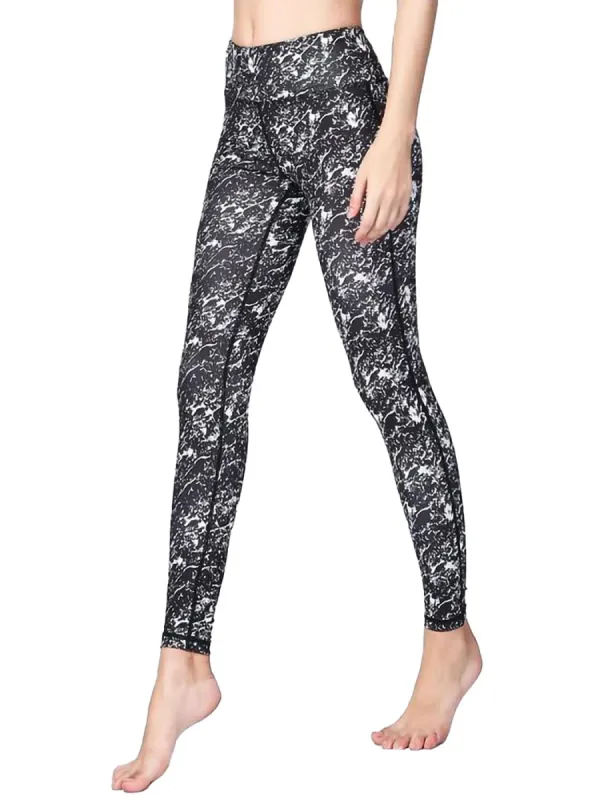 High Waist Printed Yoga Pants Full-Length Workout Fitness Leggings sold by Anna-Kaci