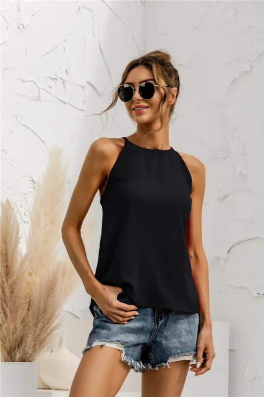 Solid Color Halter Top sold by Anna-Kaci