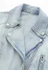 Button Collar Denim Moto Jacket sold by Anna-Kaci