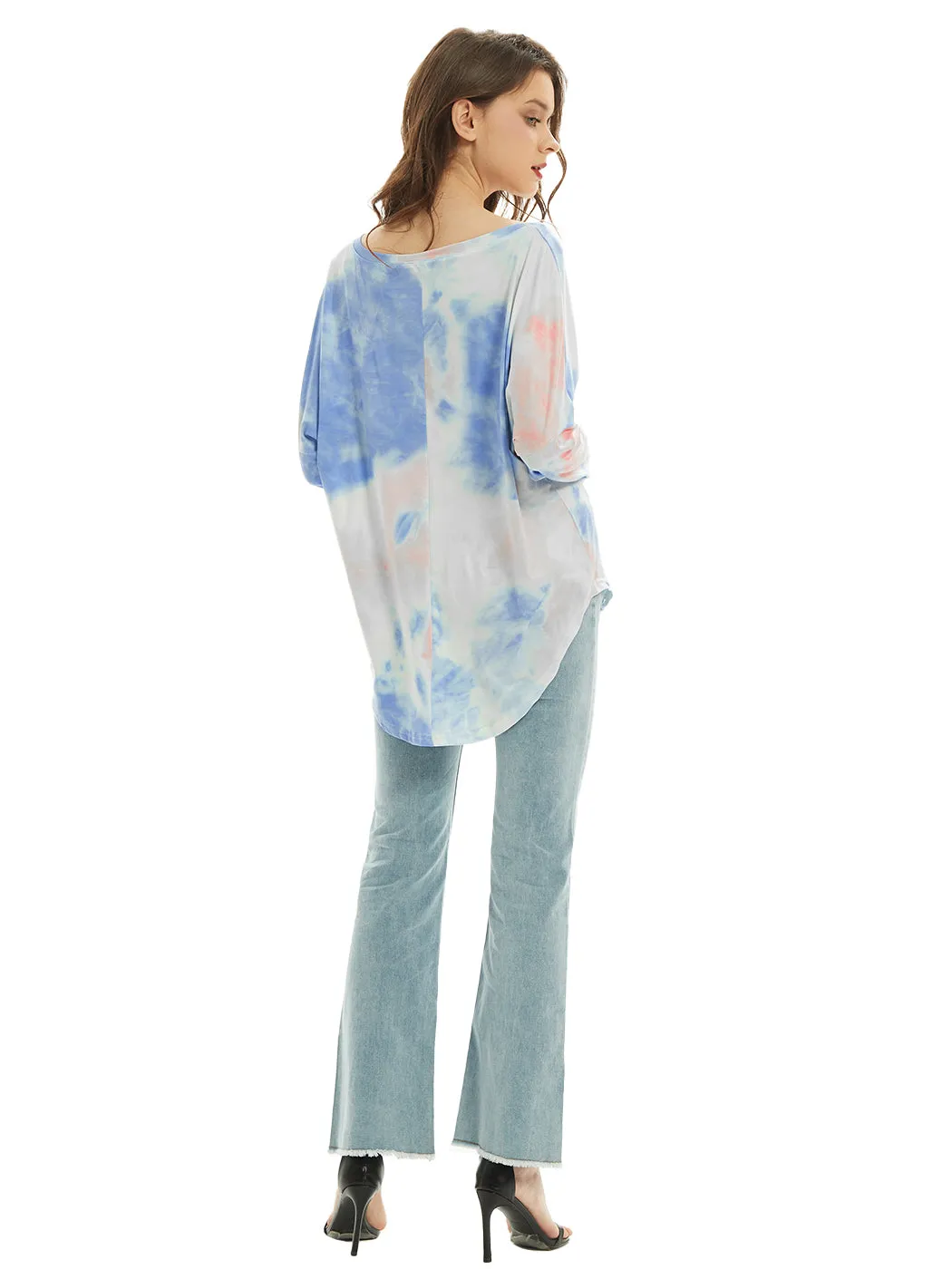 Long Sleeve T Shirt V Neck Casual Basic Tee Tie Dye Tops sold by Anna-Kaci product image thumbnail 3