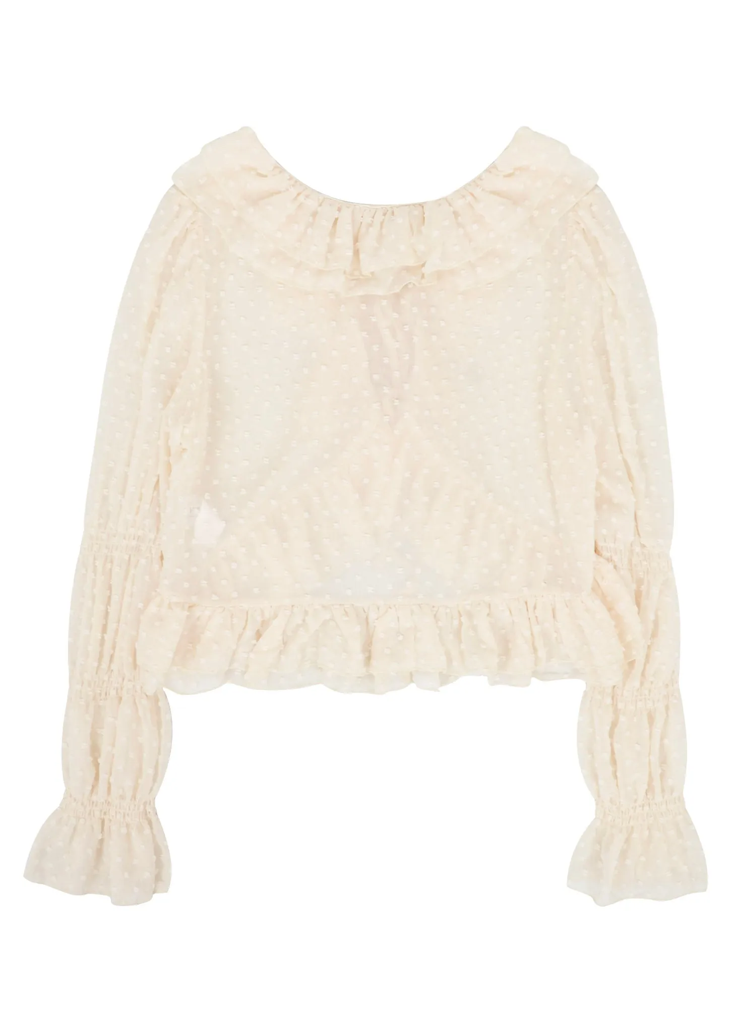 Swiss Dot Ruffle Detail Blouse sold by Anna-Kaci product image thumbnail 5