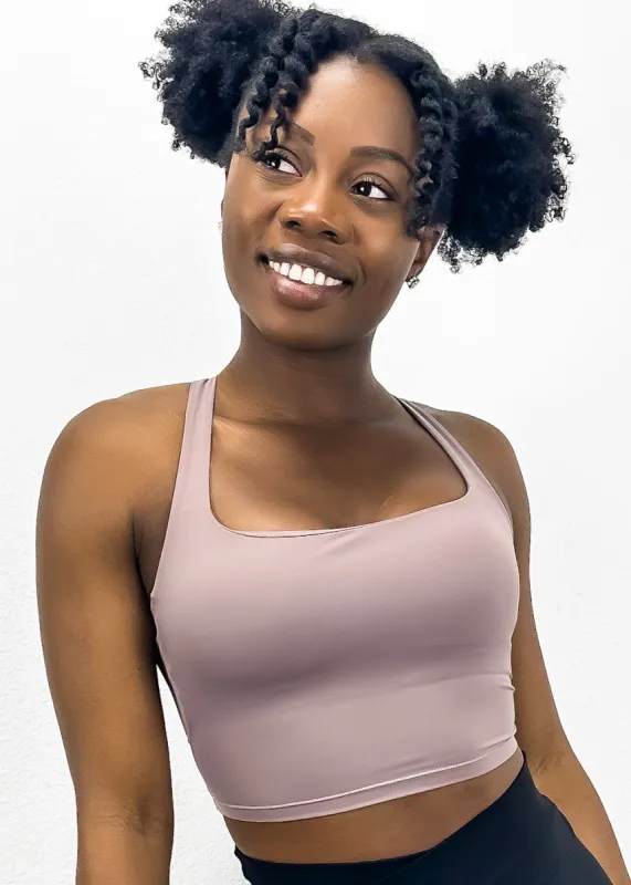 Square Neck Contouring Lined Open Back Sports Bra Tank made by Anna-Kaci