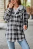 Plaid Print Hooded Shacket sold by Anna-Kaci