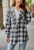 Plaid Print Hooded Shacket sold by Anna-Kaci