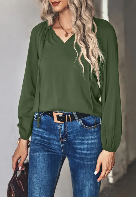 Classic Tie Neck Blouse sold by Anna-Kaci
