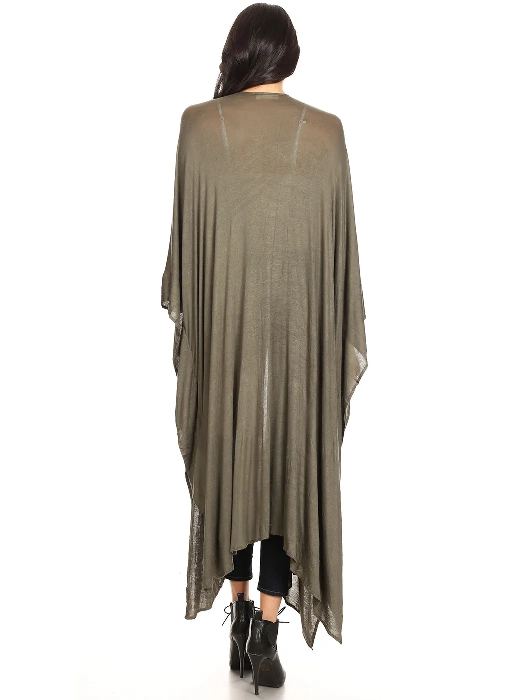 Oversized Breathable Draped Long Cardi, Small, Green sold by Anna-Kaci product image thumbnail 2