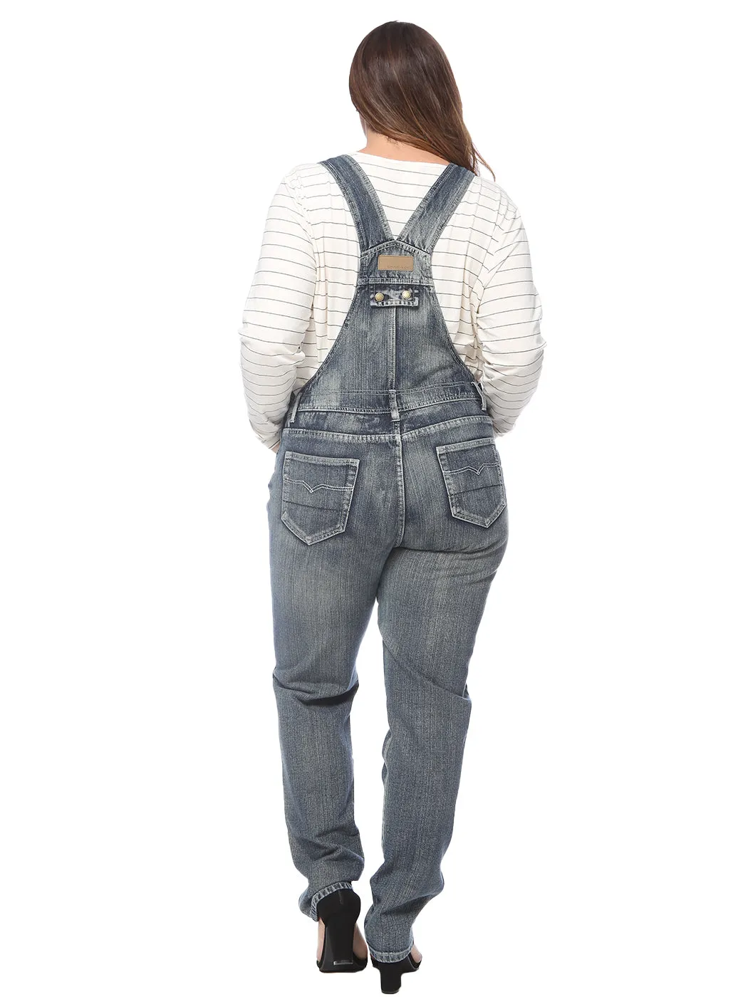 Plus Size Classic Denim Overalls sold by Anna-Kaci product image thumbnail 2