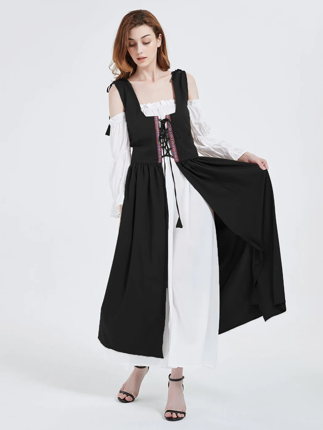 Anna-Kaci Women's Vintage Renaissance Laced-Up Medieval Irish Dress Set sold by Anna-Kaci product image thumbnail 3