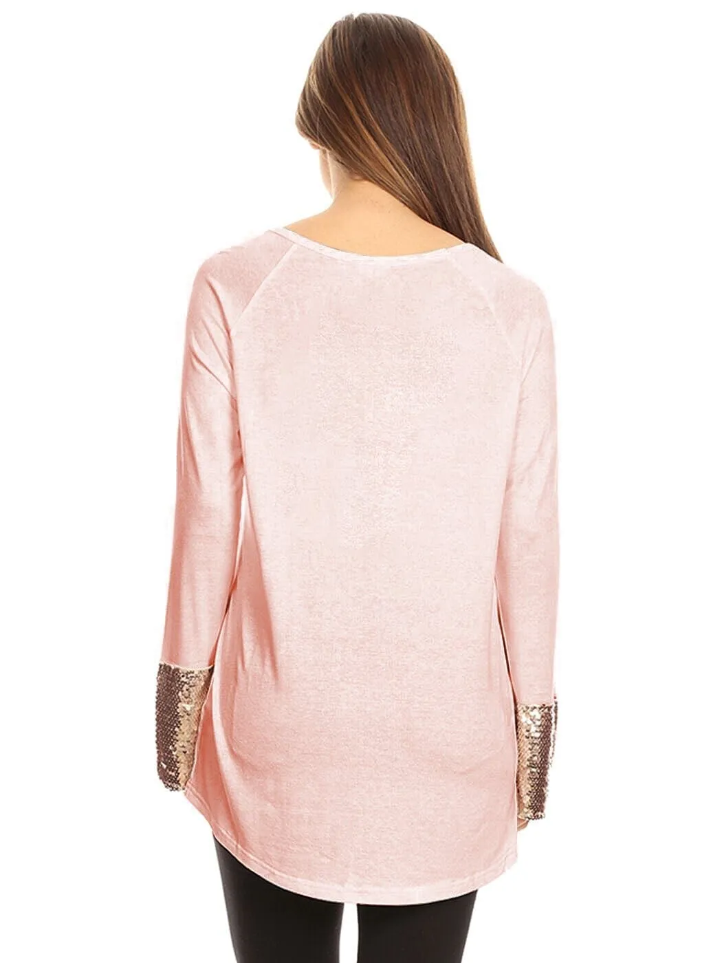 Sequin Sparkle Long Sleeve Cuff Top sold by Anna-Kaci product image thumbnail 3