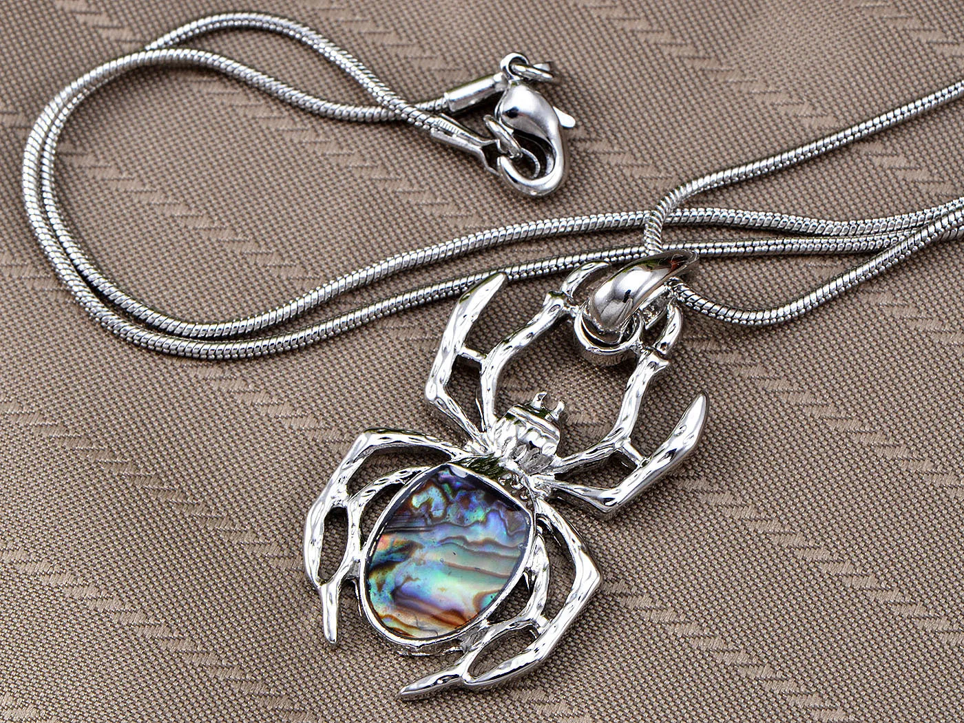 Natural Sea Colored Enamel Spider Insect Pendant Necklace sold by Anna-Kaci product image thumbnail 4