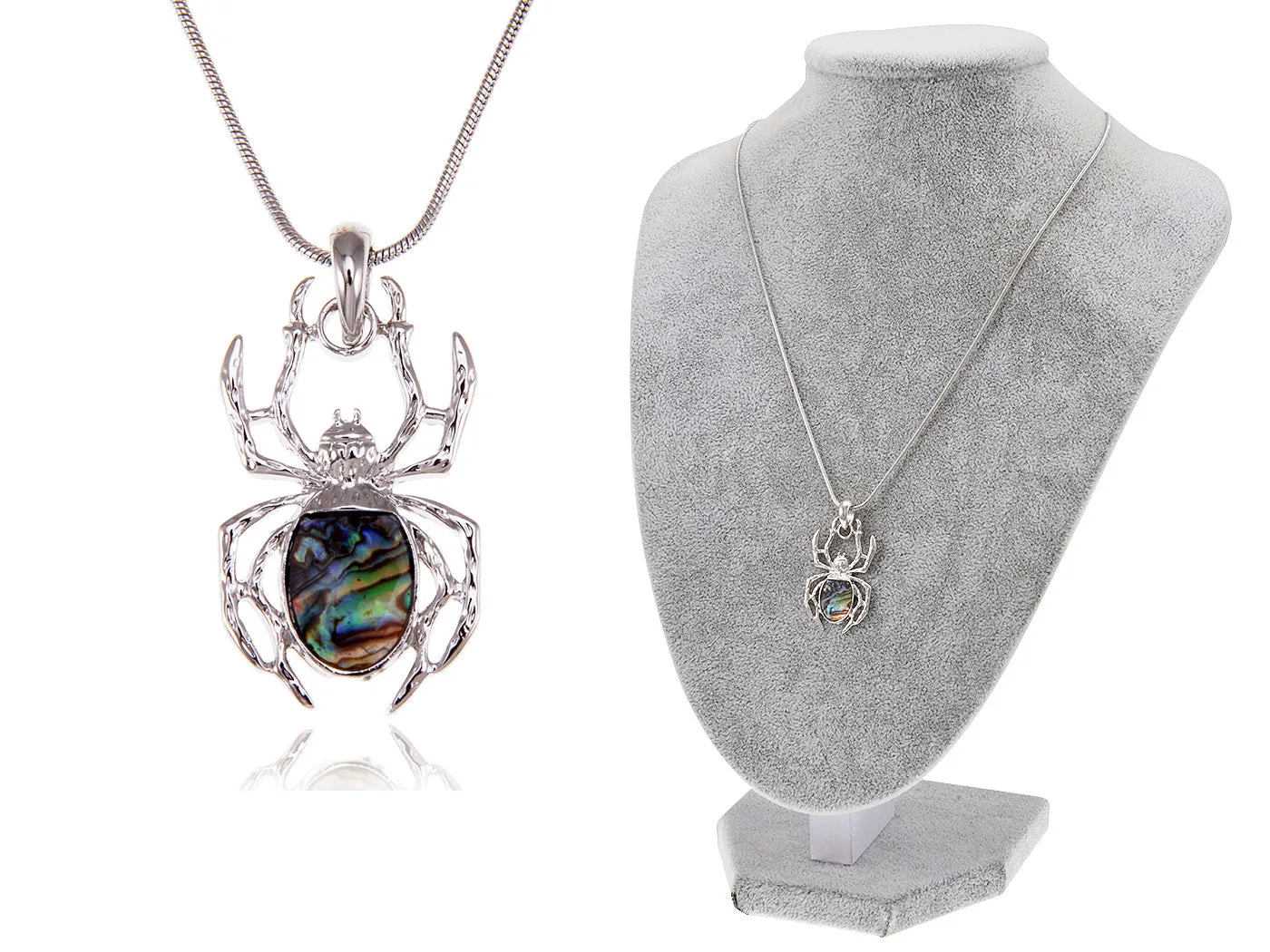 Natural Sea Colored Enamel Spider Insect Pendant Necklace sold by Anna-Kaci product image thumbnail 5