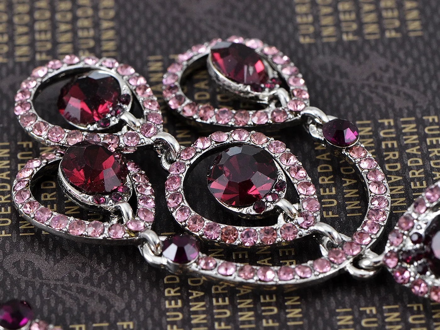 Element Silver Purple Chandelier Peacock Dangle Earrings sold by Anna-Kaci product image thumbnail 4