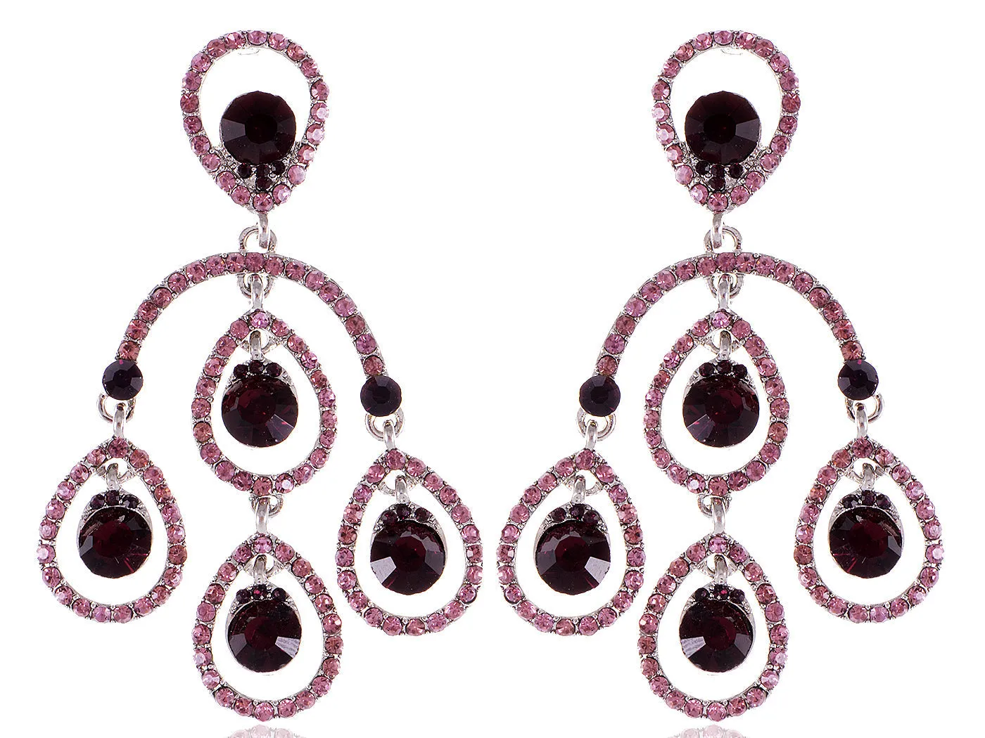 Element Silver Purple Chandelier Peacock Dangle Earrings sold by Anna-Kaci