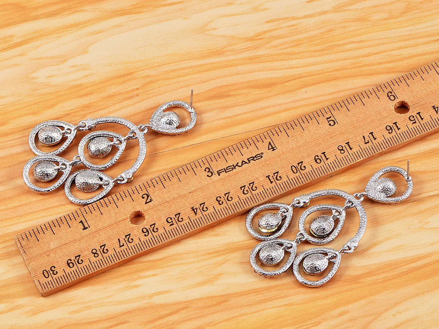 Element Silver Purple Chandelier Peacock Dangle Earrings sold by Anna-Kaci product image thumbnail 3