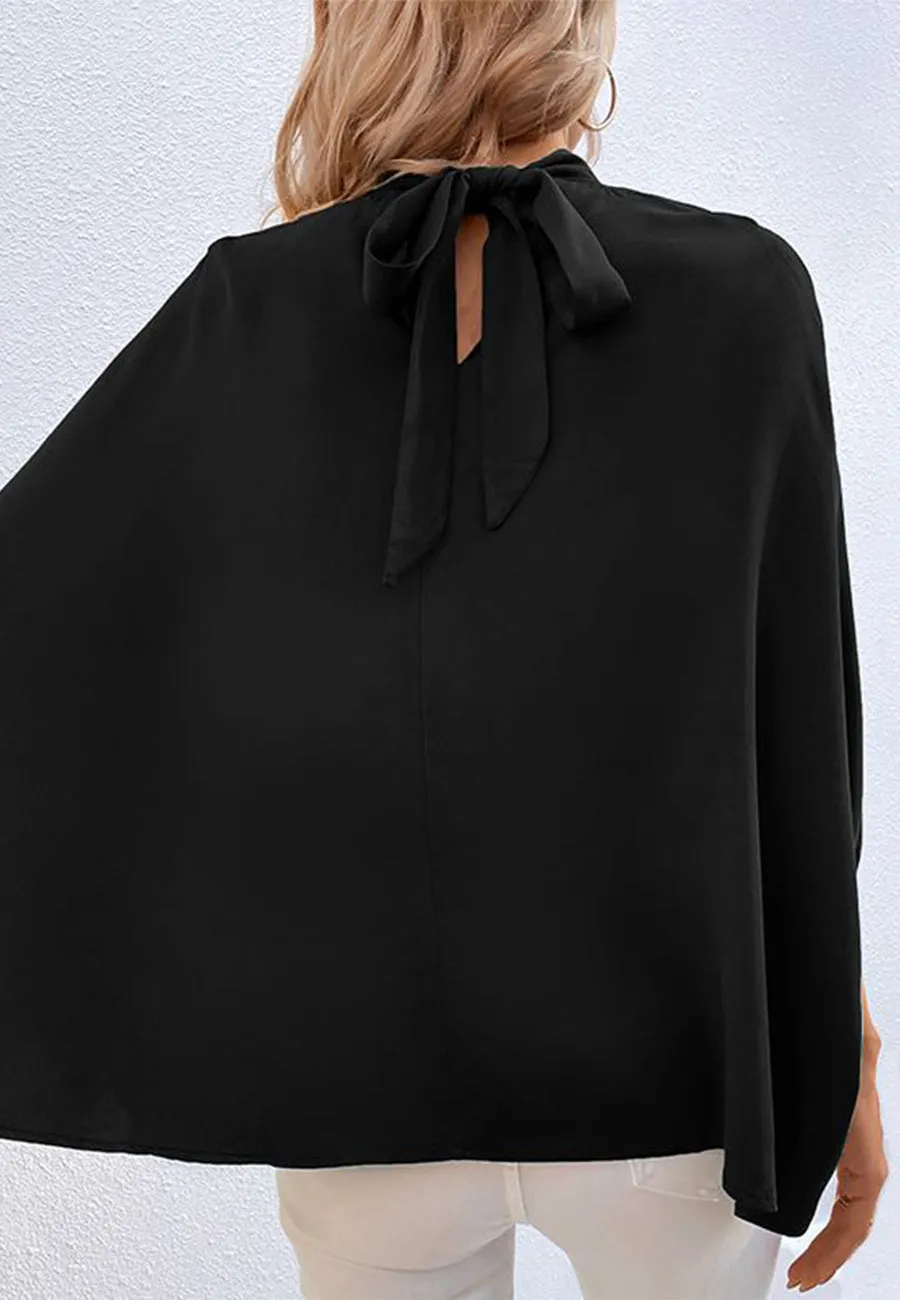 Pleated Mock Neck Batwing Blouse sold by Anna-Kaci product image thumbnail 5