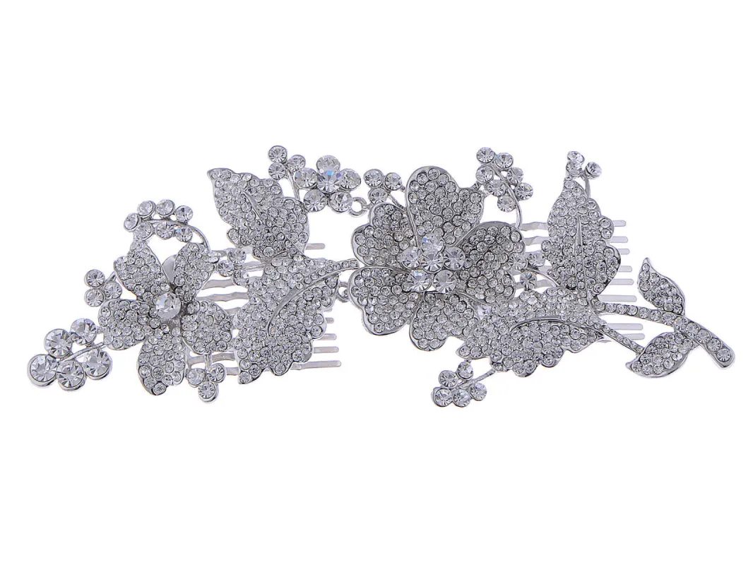 Cluster Of Flowers Leaves Head Piece Hair Comb sold by Anna-Kaci