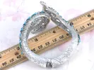 Aquamarine Blue Zircon Cobra Snake Cuff Bracelet sold by Anna-Kaci