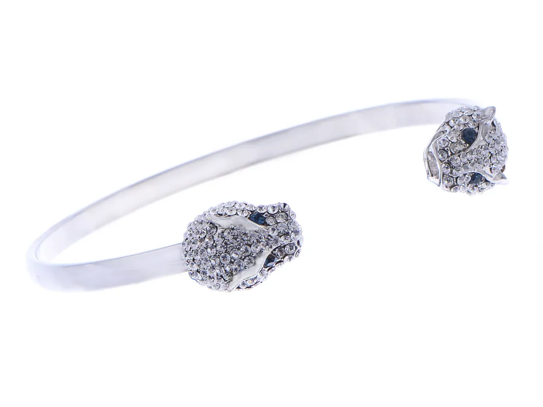 Swarovski Crystal Navy Blue Dog Cat Animal Head Cuff Bracelet sold by Anna-Kaci