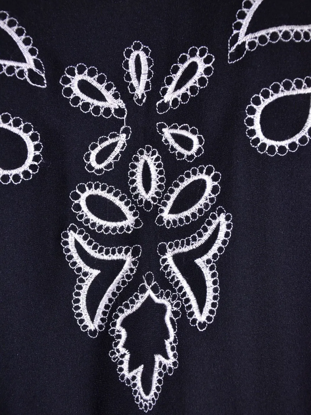 Ark & Co Enticing Flirty Floral Embroider Front Fringe Tassel Hem Chiffon Blouse sold by Anna-Kaci product image thumbnail 5