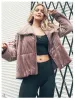 Velvet Zip Up Puffer Jacket sold by Anna-Kaci