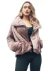 Velvet Zip Up Puffer Jacket sold by Anna-Kaci