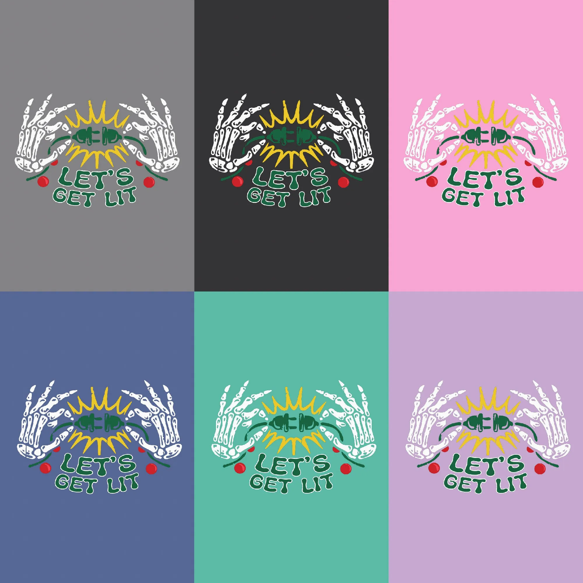 Holiday Cheer: 'Let's Illuminate' Skeleton Hands Christmas Lights Tee sold by Anna-Kaci product image thumbnail 4