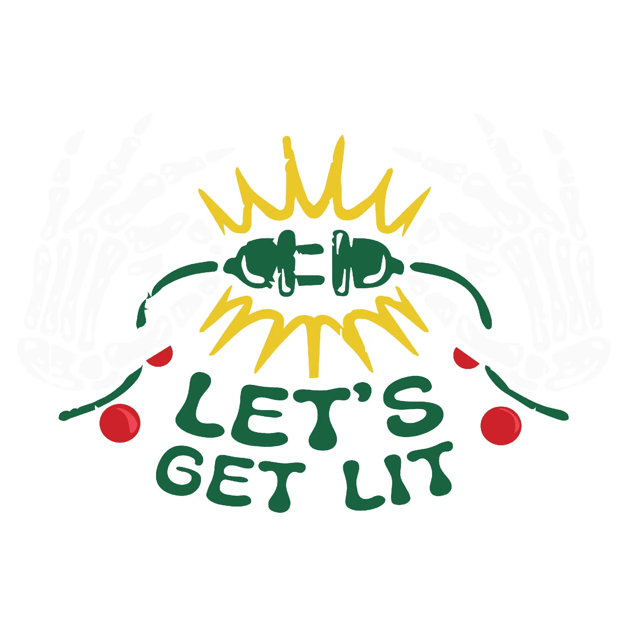 Holiday Cheer: 'Let's Illuminate' Skeleton Hands Christmas Lights Tee sold by Anna-Kaci product image thumbnail 5