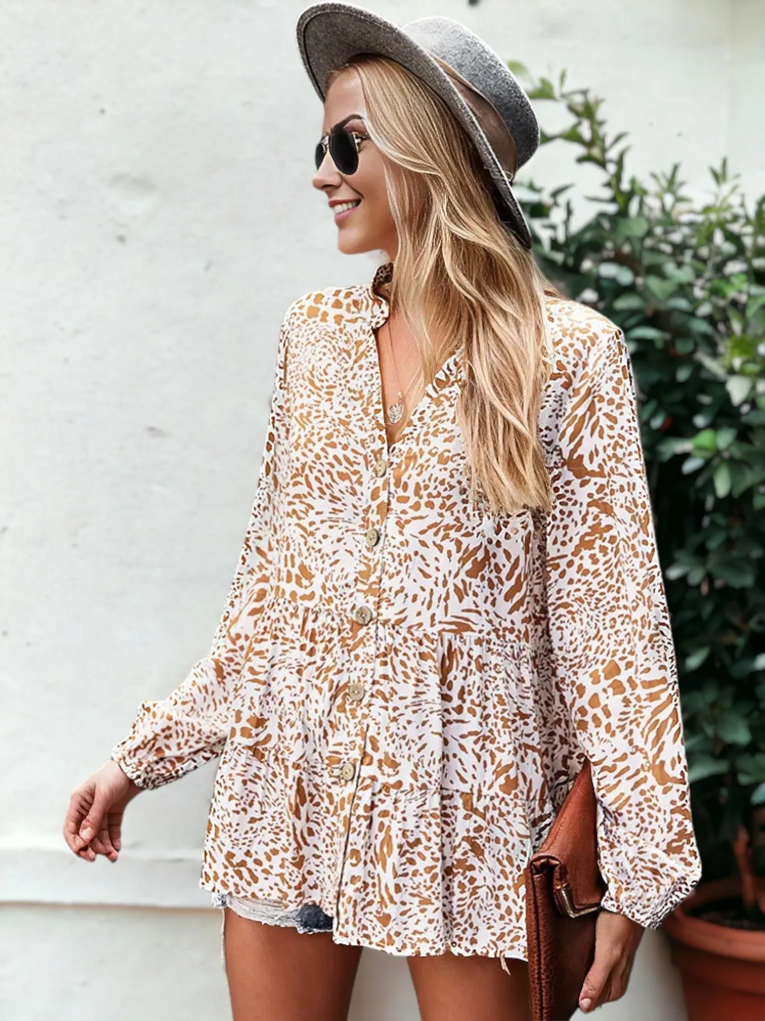 Summer Print Button Blouse sold by Anna-Kaci product image thumbnail 2