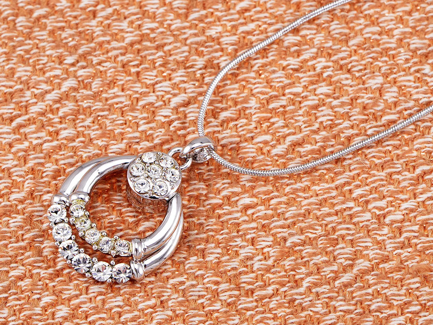 Swarovski Crystal Silver Elements Husk Hoop Essence Necklace sold by Anna-Kaci product image thumbnail 2