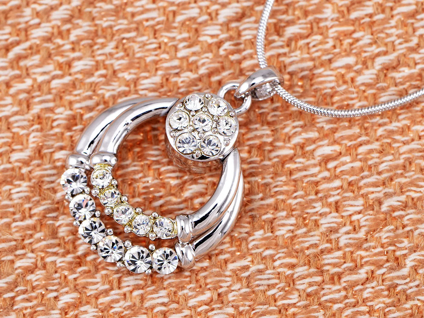 Swarovski Crystal Silver Elements Husk Hoop Essence Necklace sold by Anna-Kaci product image thumbnail 4