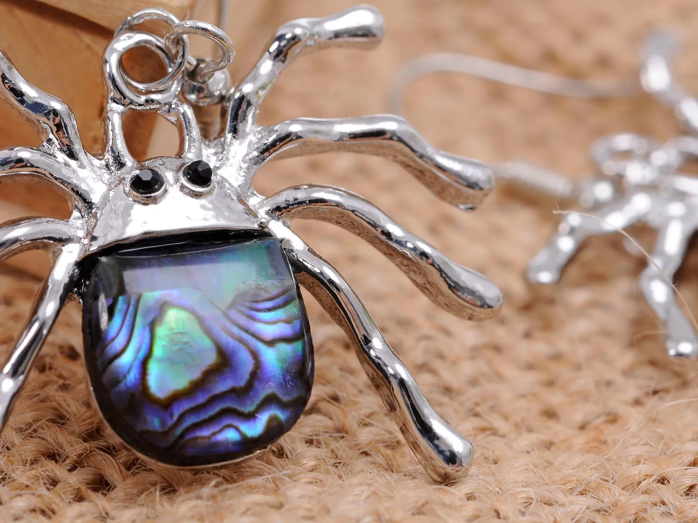 Majestic Black Spooky Spider Dangle Earrings sold by Anna-Kaci product image thumbnail 4