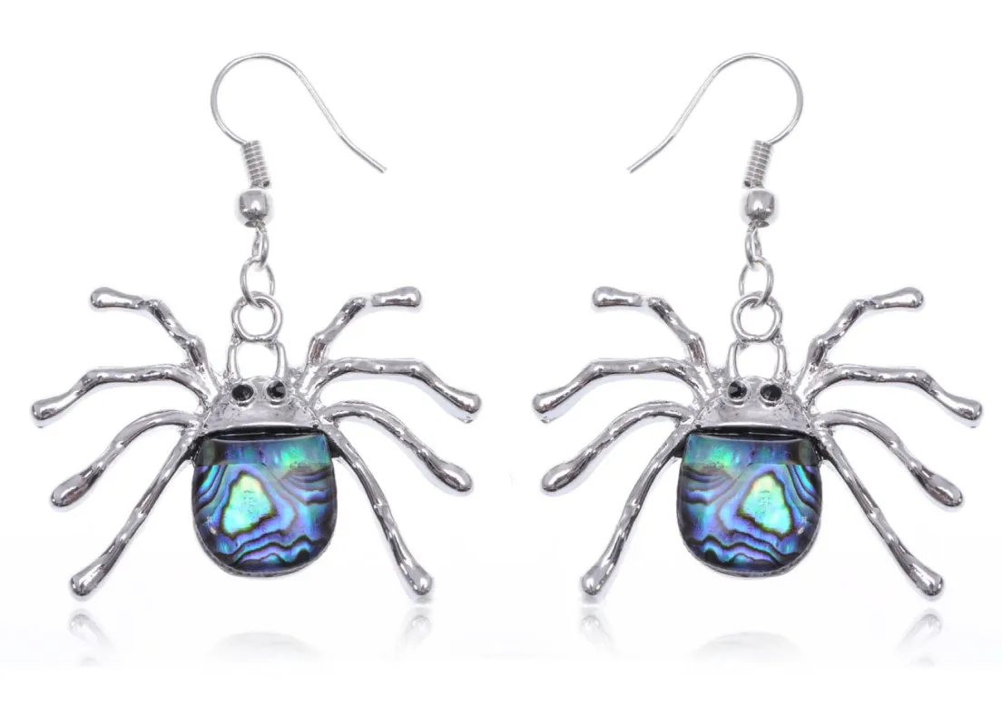 Majestic Black Spooky Spider Dangle Earrings sold by Anna-Kaci