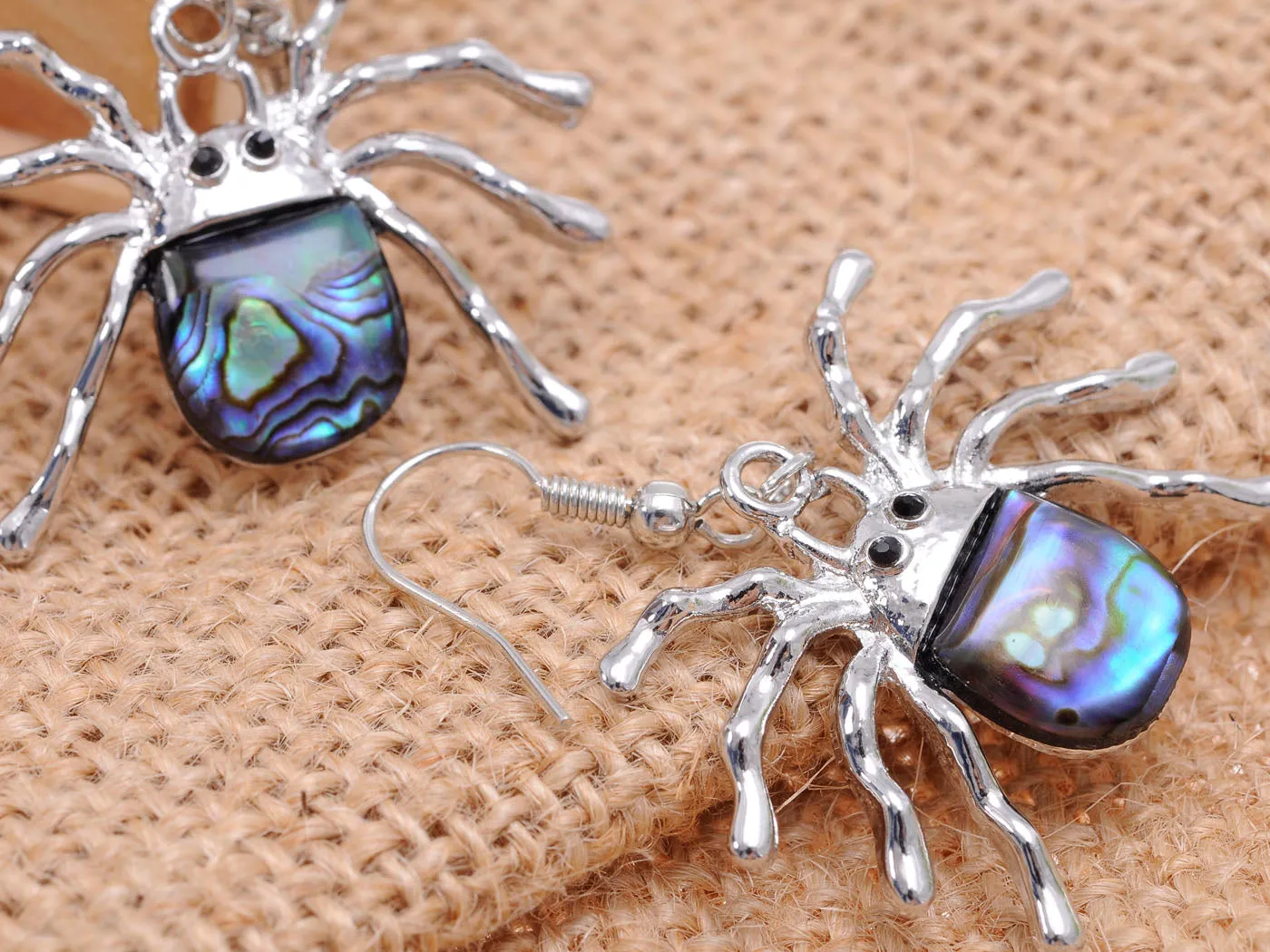 Majestic Black Spooky Spider Dangle Earrings sold by Anna-Kaci product image thumbnail 2