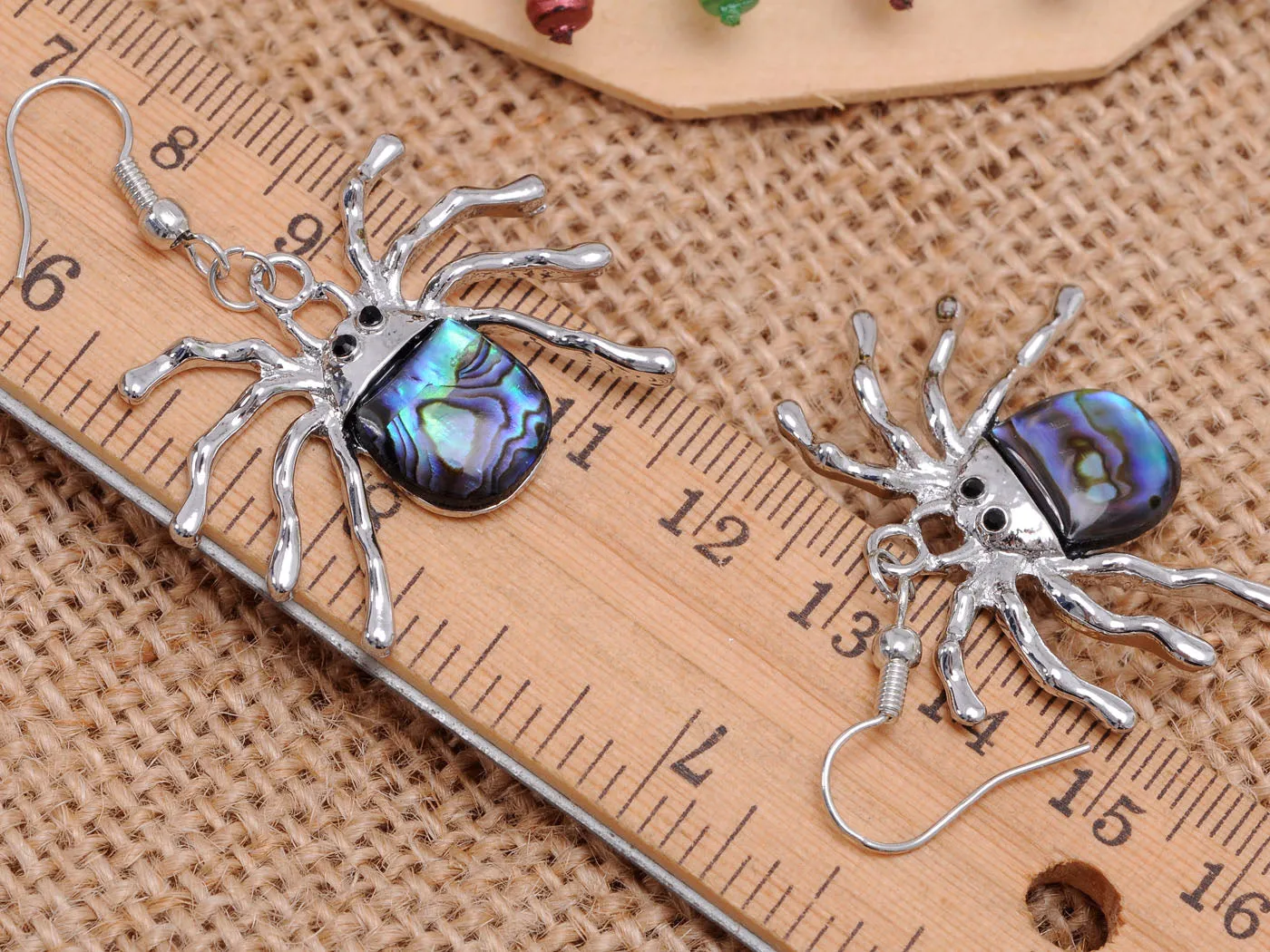 Majestic Black Spooky Spider Dangle Earrings sold by Anna-Kaci product image thumbnail 3