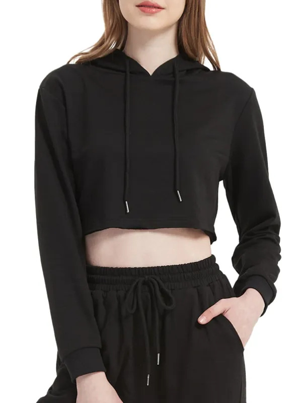 Crop Top Sweatshirt Long Sleeve Hoodie Pullover sold by Anna-Kaci