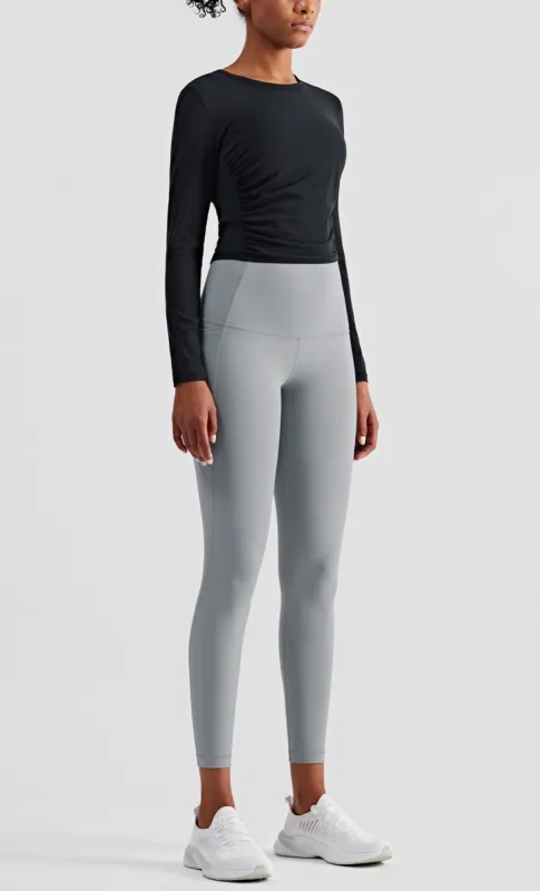 Stretchy Ruched Long Sleeve Active Shirt sold by Anna-Kaci