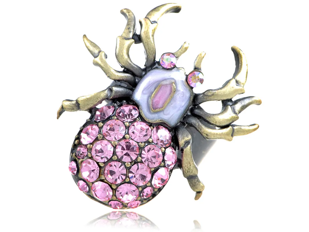 Rose Pink Body Spider Insect Bug Design Jewelry Ring sold by Anna-Kaci