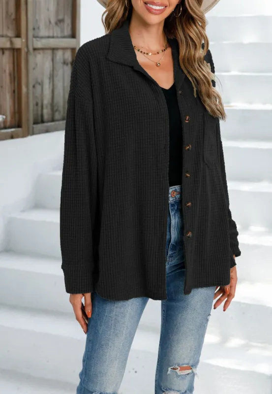 Contrast Button Down Classic Shacket sold by Anna-Kaci