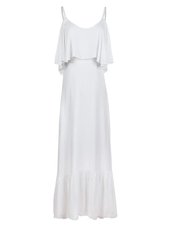 Breezy Spaghetti Strap Layer Maxi Dress sold by Anna-Kaci