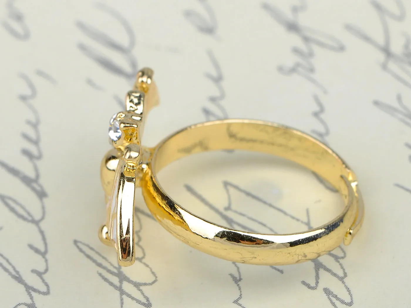 Petite Enamel Hand Painted Flying Bat Night Creature Ring sold by Anna-Kaci product image thumbnail 4